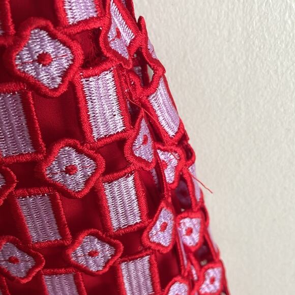 Sandro Anaele Day Red Lace Dress - Picture 10 of 16